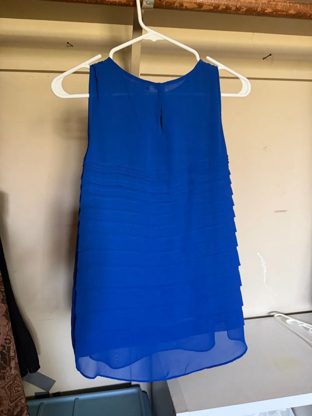Vince Camuto Royal Blue Layered Chiffon Tank - Picture 4 of 4